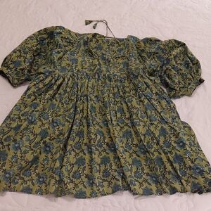 NATURAL LIFE Green and Blue Floral Dress